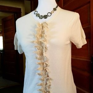 J. Crew Cream Color Button Up Cardigan. Sz S